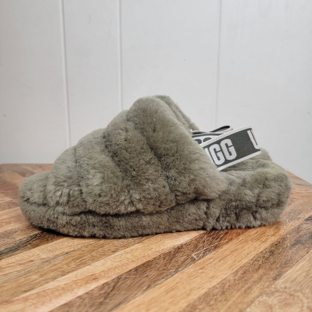 Ugg Fluff Yeah Slipper Slides Burnt Olive Green S… - image 4